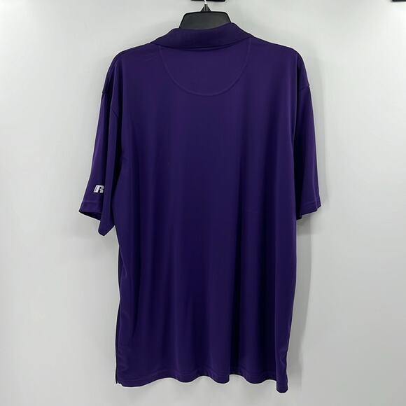 LSU Tigers Men's Russell Short Sleeve Performance Polo Shirt - Purple - XL - Picture 5 of 5